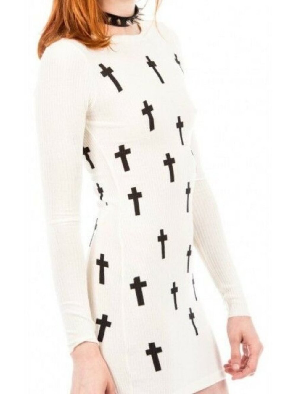 Wildfox Sea Witch Arizona Ribbed Cross Print Mini Dress XS